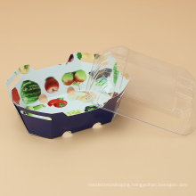 Custom plastic cardboard boxes for fruit punnet packaging container with lid